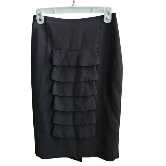 Sandra Angelozzi - tiered ruffle black skirt - us size 0 - Picture 1 of 4